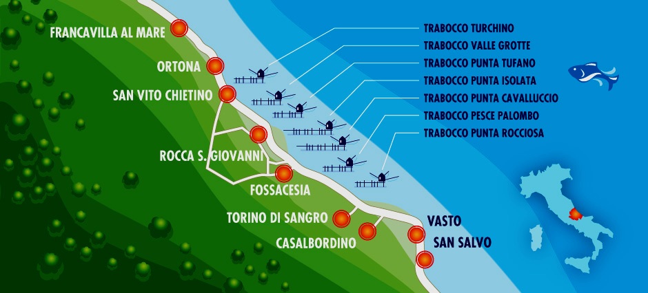 Mappa Costa dei Trabocchi Abruzzo